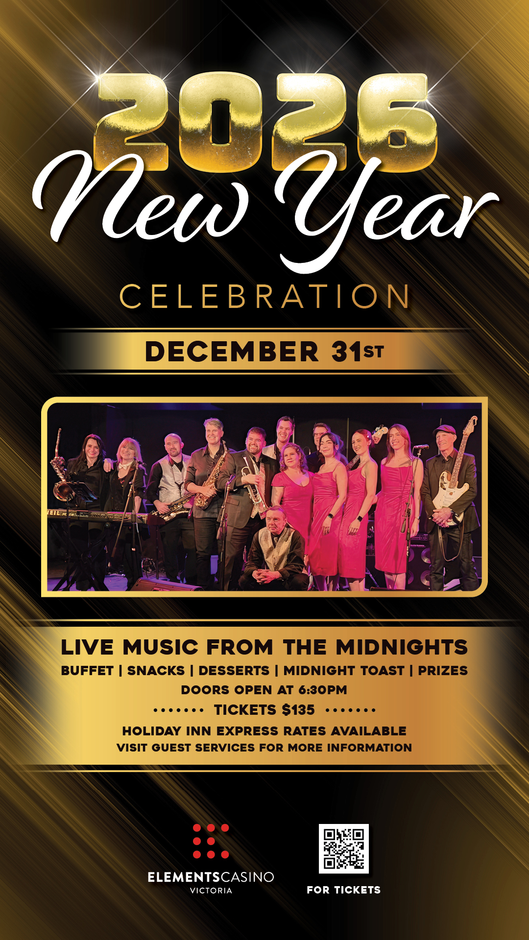 Elements Casino Victoria New Years Celebration 2026