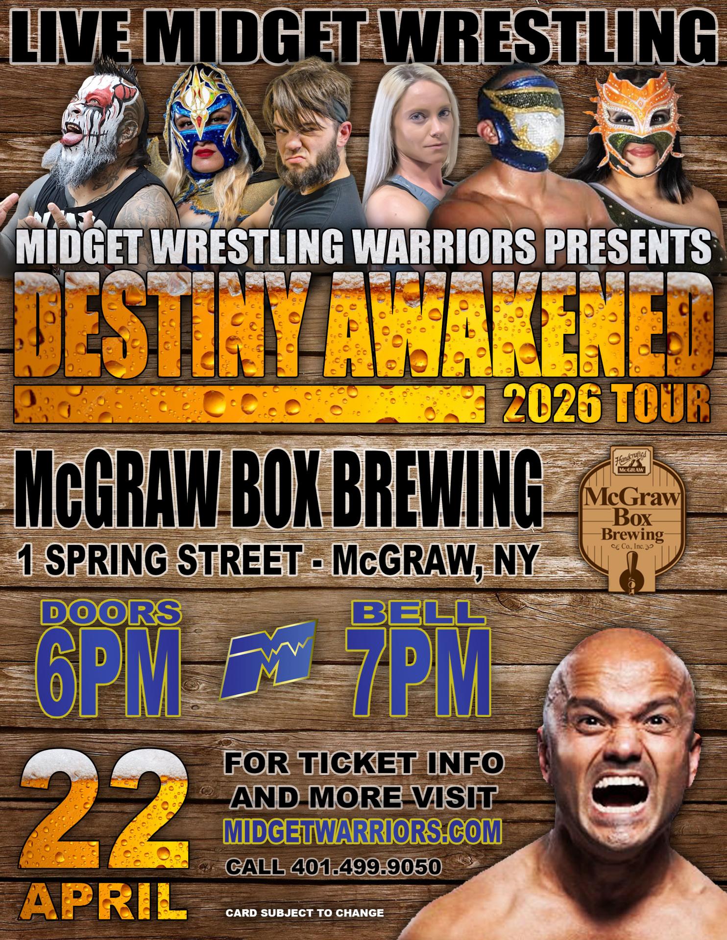 Midget Wrestling Warriors Presents Destiny Awakened 2026 TOUR